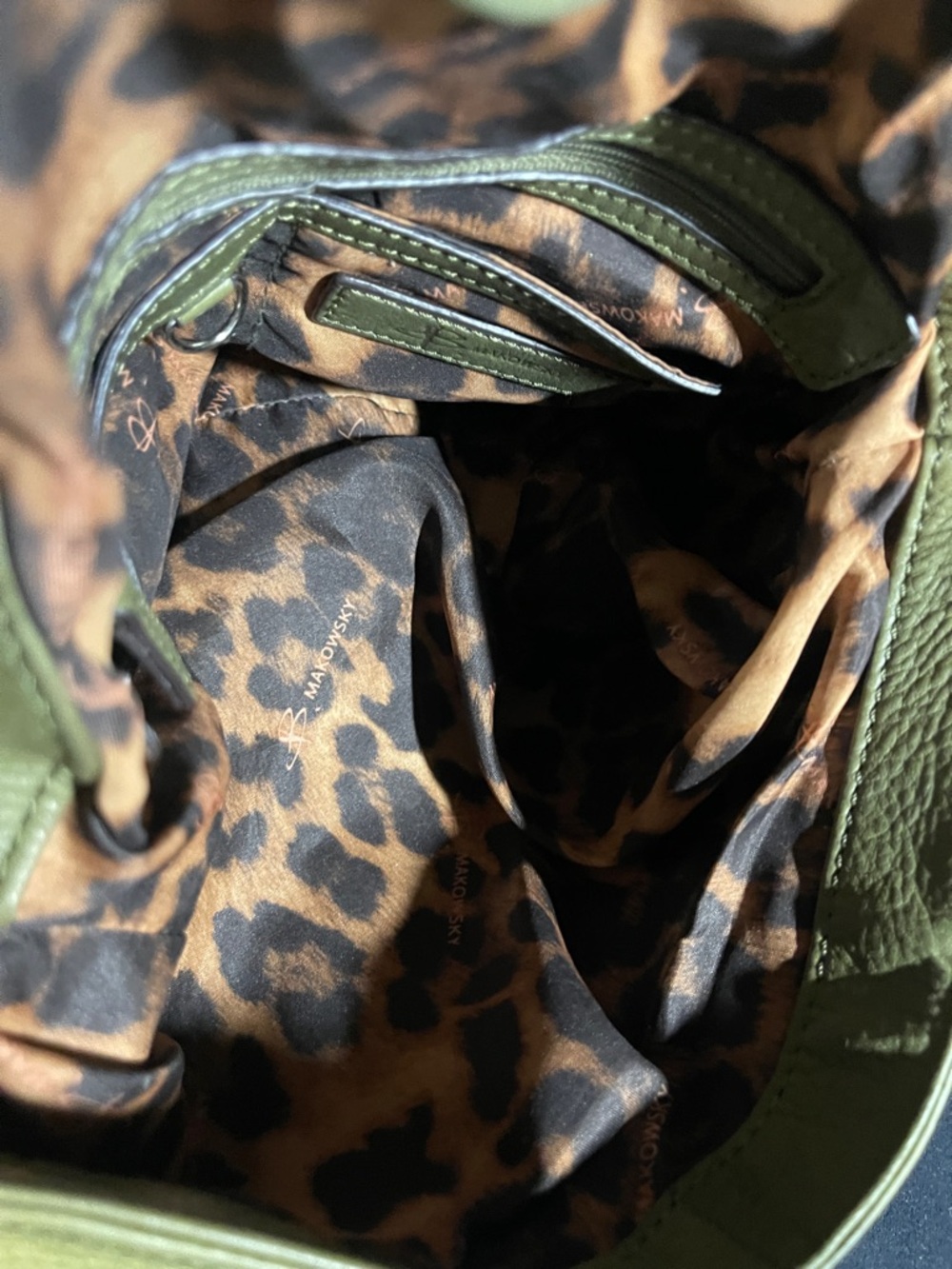 b. makowsky Olive Green Braided-Handle Shoulder Bag - Picture 6 of 16